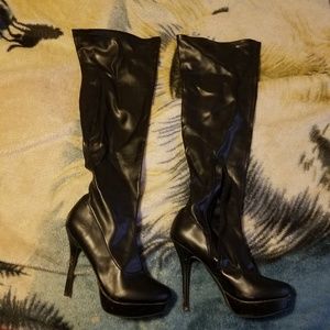 Thigh high size 8 6in platform heels